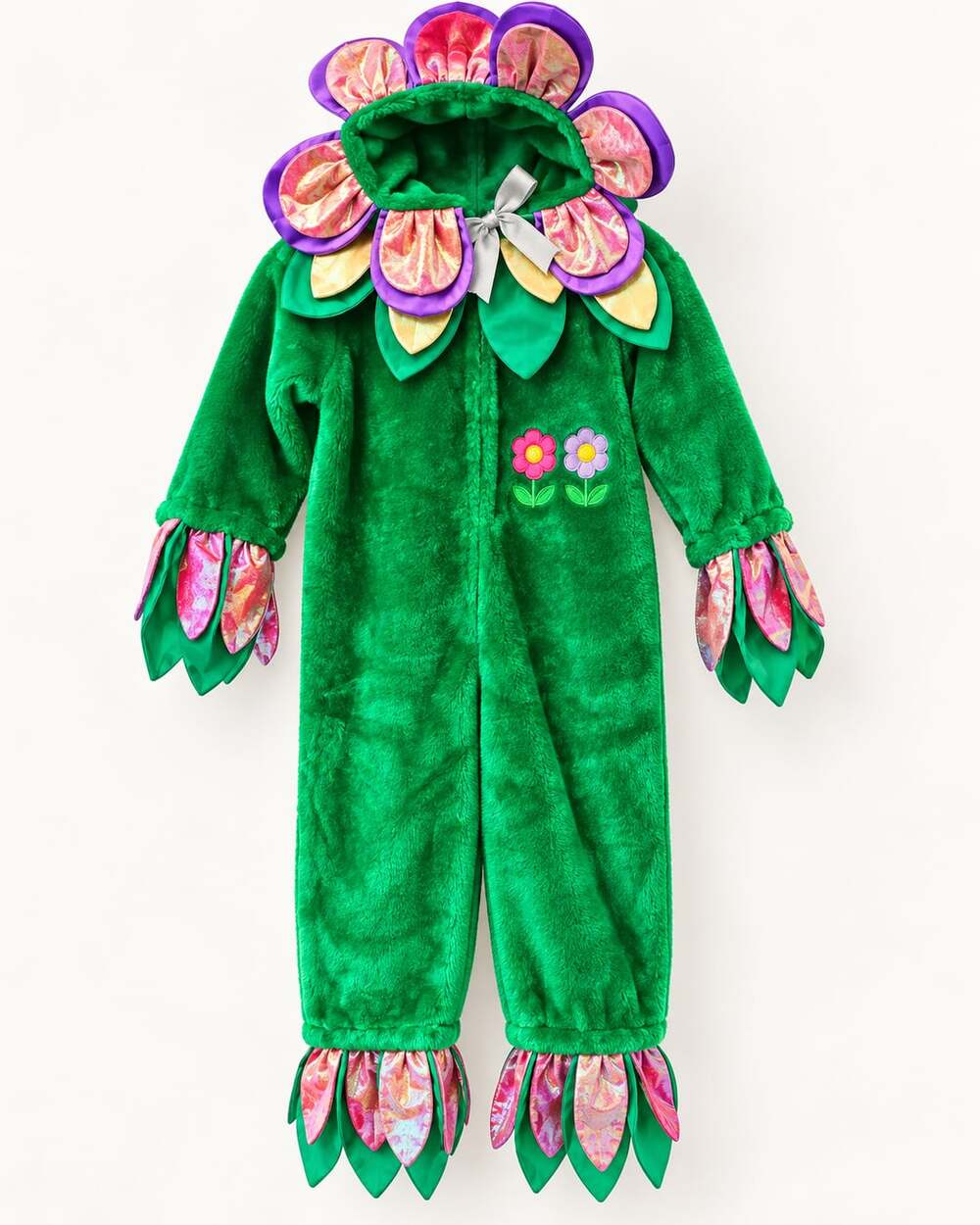 Vintage 1998 Chrisha Playful Plush Flower Costume Ages 2-4 Green Plush Halloween